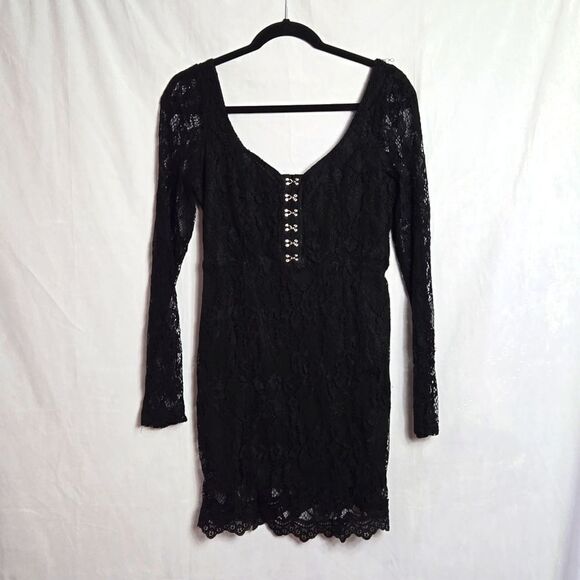 NASTY GAL.. black mini dress.. Lace.. - Picture 1 of 13